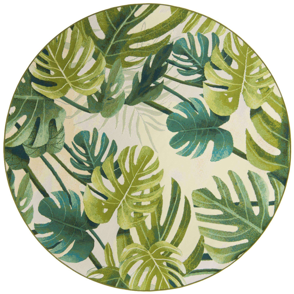 Rund Outdoor Teppich Outdoor Botanical in Grün von Hadorn™ - Lifestyle Image