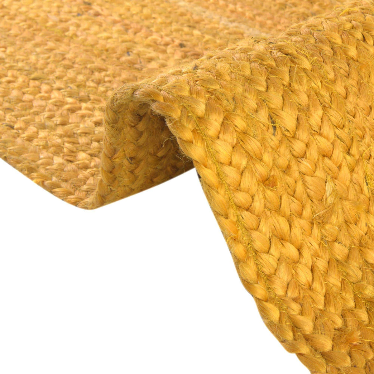 Rund Teppich Braided Jute in Gelb von Hadorn™ - Lifestyle Image