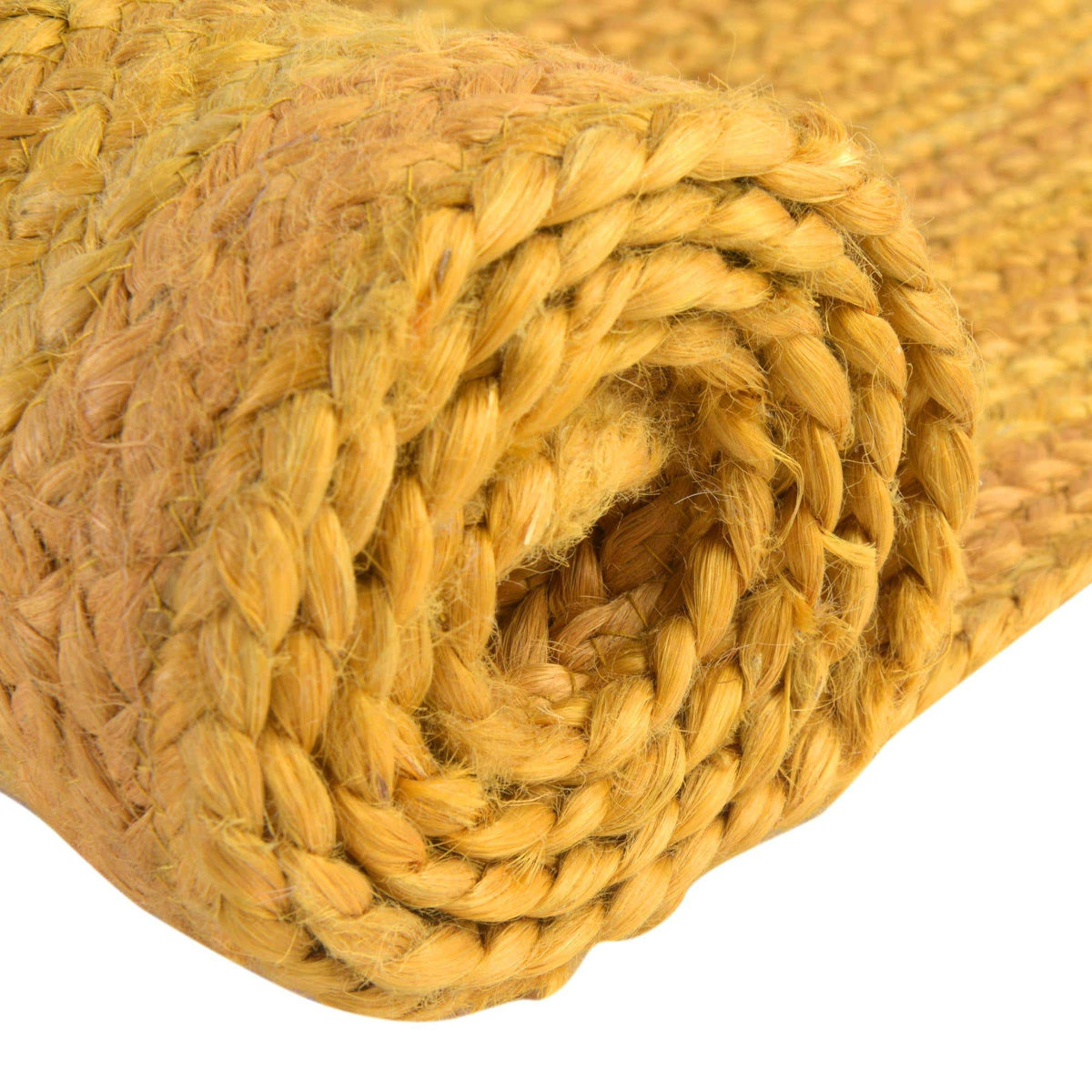 Rund Teppich Braided Jute in Gelb von Hadorn™ - Lifestyle Image