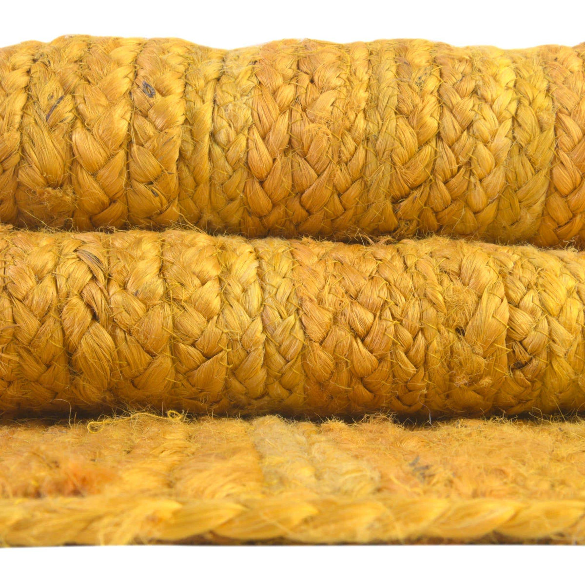 Rund Teppich Braided Jute in Gelb von Hadorn™ - Lifestyle Image