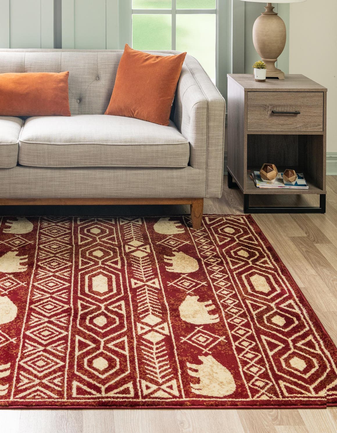 Rechteck Teppich Pioneer in Rot von Hadorn™ - Lifestyle Image