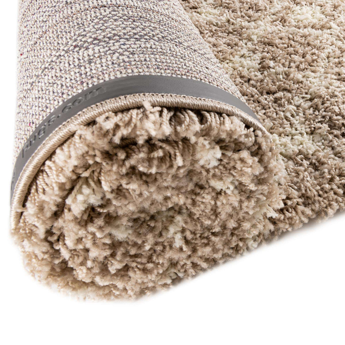 Rund Hochflorteppich Moroccan Trellis Shag in Hellbraun von Hadorn™ - Lifestyle Image