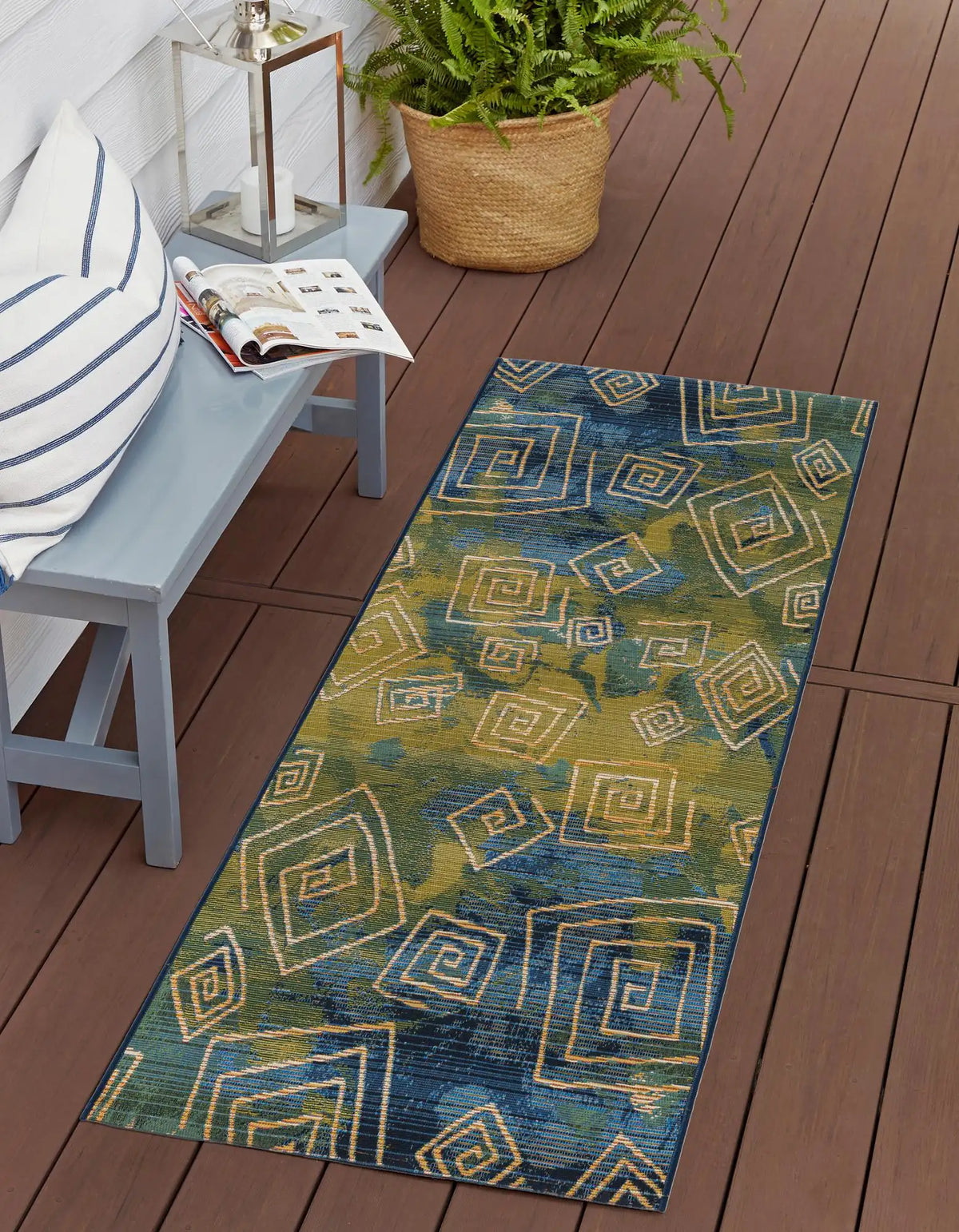 Läufer Outdoor Teppich Outdoor Modern in Blau von Hadorn™ - Lifestyle Image