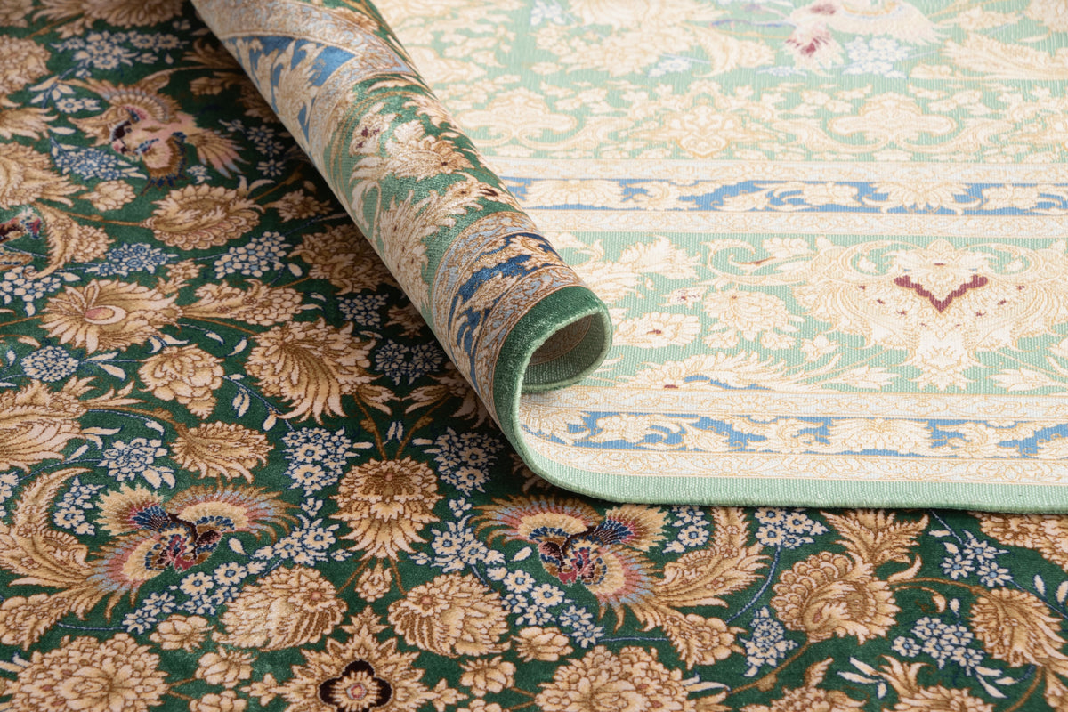 Rechteck Teppich Ghom Design in Grün von Hadorn™ - Lifestyle Image