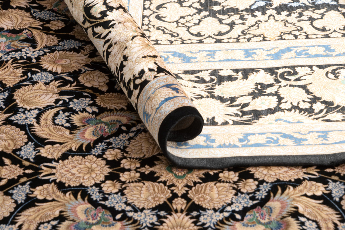 Rechteck Teppich Ghom Design in Schwarz von Hadorn™ - Lifestyle Image