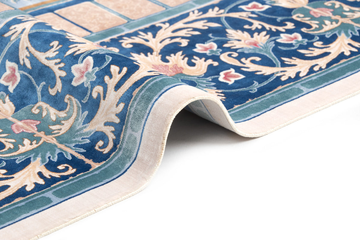 Rechteck Teppich Ghom Design in Blau von Hadorn™ - Lifestyle Image