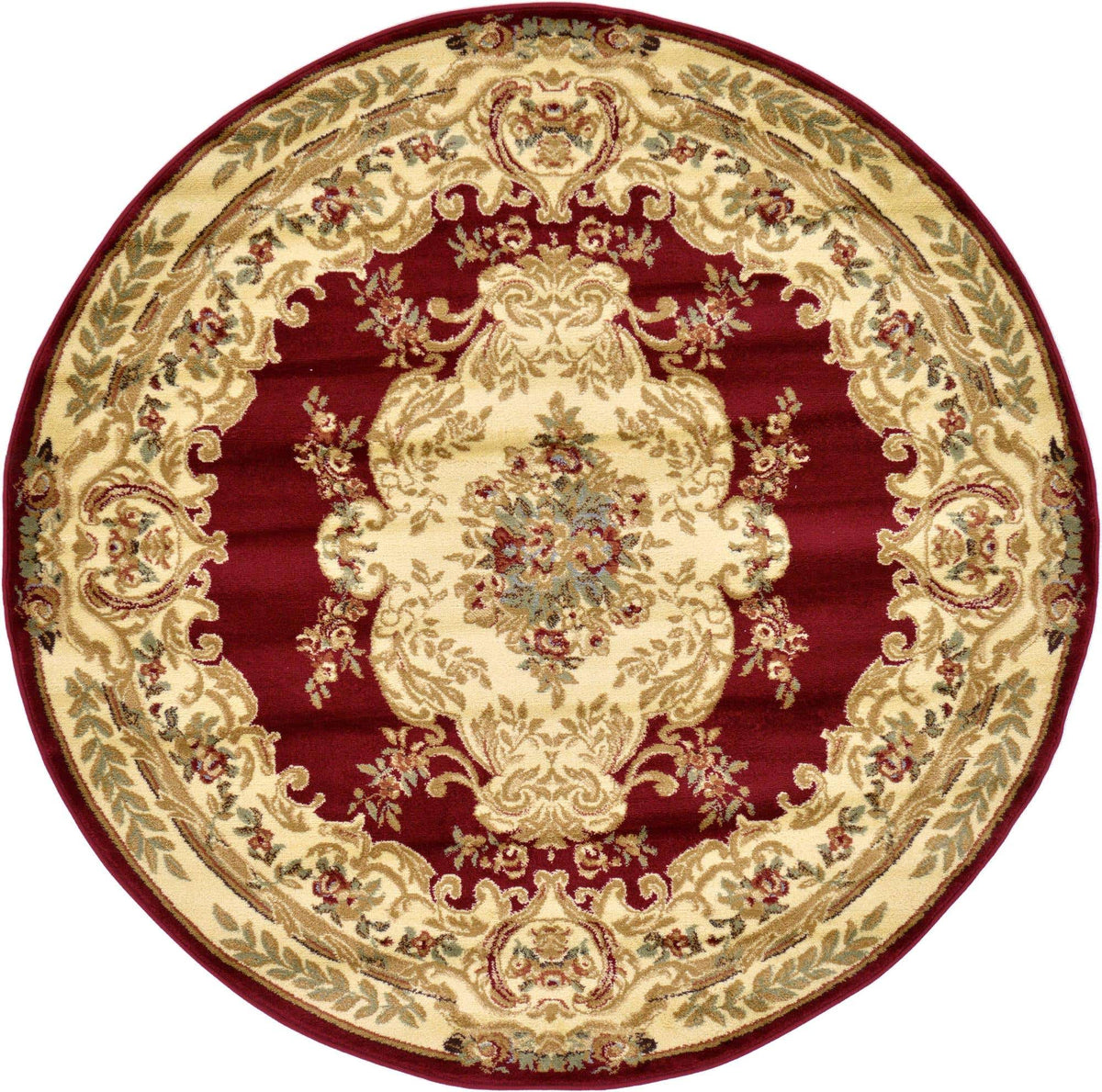Rund Teppich Classic Aubusson in Rot von Hadorn™ - Lifestyle Image