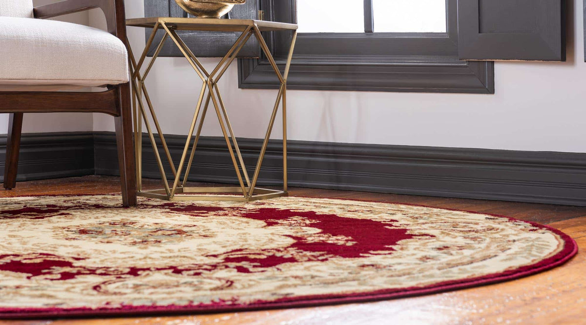 Rund Teppich Classic Aubusson in Rot von Hadorn™ - Lifestyle Image